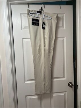 Greg Norman Collection Cream Men's Pants - Flat Front